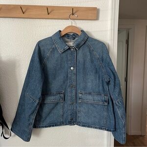 Everlane cropped denim jacket, medium indigo